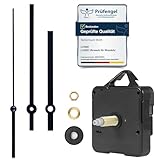 LUSEE Uhrwerk für Wanduhr Lautlos mit Uhrzeiger, Quarz Uhrwerke für Wanduhren Mechanismus Ersatz Zubehör Uhrzeigerset zum Basteln (Schaft: 24mm / 0,94Zoll)