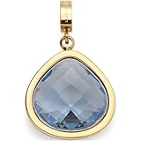JEWELS BY LEONARDO Anhänger Clip & Mix Juvinga, Ketten-Anhänger aus goldfarbenem Edelstahl, blauer Glasstein in abgerundeter Dreiecksform, Schmuck Geschenk für Frauen, 024425