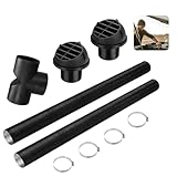KUWUNG 75mm Auto Heizung Rohr Kanal, Diesel Standheizung Zubehör, T-Rohr-Set Heizrohr Autoluftheizer Zubehör, Warmluftauslass Entlüftungsschlauch Clips Set, für Standheizung Webasto Eberspacher
