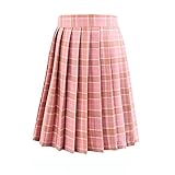 Astemdhj Damen Kurzer gefaltete Rock Mädchen Harajuku Schwarze Röcke Damen Sommer Hohe Taille Anime Röcke Kawaii Schuluniform Kurze Mini Weiß Rosa Plaid Faltenrock 4XL Rotgelbgitter