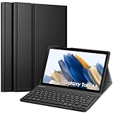 FINTIE Tastatur Hülle für Samsung Galaxy Tab A8 10.5 Zoll 2022/2021 SM-X200/X205/X207 - Keyboard Cover mit Magnetisch Abnehmbarer Deutsches Layout Tastatur, Schwarz