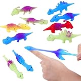 Ainiv Dinosaurier-Fingerspielzeug 10 Stück - Schleuder Spielzeug, Slingshot Finger Toys, Lustige Fliegende Partyspielzeug für Kinder