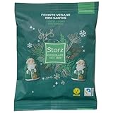 Storz Vegane Mini-Santas 100 g – Köstliche vegane Schokoladenfiguren – Feinster Weihnachtsgenuss ohne Milch – Ideal zum Befüllen, Naschen & Verschenken – Perfekt für Adventszeit, Nikolaus & festliche