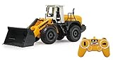 JAMARA 405007 - Radlader Liebherr 564 1:20 2,4G - Schaufel heben/senken/abkippen, realistischer Motorsound (abschaltbar), programmierbare Funktionen, Blinker, Autoabschaltfunktion, 2 Radantrieb