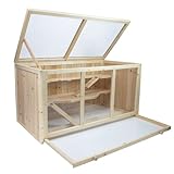 Julido Maxi Hamsterkäfig Kleintierkäfig Kleintierstall Holzkäfig Nagerstall Mäusekäfig Nagerkäfig Rattenkäfig aus Holz mit 3 Etagen