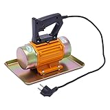 HOARLICN Vibrationsmotor, Betonrüttler 250w Rüttelmotor 28 X 20 X 26 Cm 3500 Rpm Mit 1.6 M Netzkabel Eisen-Gehäuse Einphasig Fur Glatte Betonarbeiten Gold (200KG)