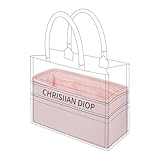 DGAZ Taschen Organizer Einsatz, Seide Taschenorganizer für Dior Book Tote Mini/S/M/L Tasche, Seidige Berührung Bag in Bag Organizer (Rosa, Large)