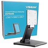 VSG24 Supreme Flexible Monitor Halterung, Stabile VESA 100x100 Tischhalterung, Bildschirm Standfuss POS, Schreibtisch Monitorständer 10-22 Zoll, Touchscreen Kassensystem, Mount Arm für Tisch Schwarz