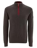 Almgwand Herren Trachtenpullover Pfennigeralm, grau-Bordeaux, Fischgrätmuster, Outdoor, Reißverschluss, Kragen, Applikationen (DE/NL/SE/PL, Numerisch, 54, Regular, Regular, grau)
