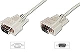 DIGITUS Serielles Anschluss-Kabel - D-Sub 9 zu D-Sub 9 - Stecker zu Buchse - 2.0m - Verlängerungskabel - Beige