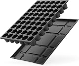 Quickpot Anzuchtplatte mit Untersetzer Stabiles Set mit 54 Pflanzlöchern und Ablaufrinnen Pflanzschale für das einfache und schnelle Pikieren und Aufziehen von Pflanzen, Blumen, Salat Gemüse und Obst