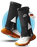 Alpenwert Gamaschen Wasserdicht [Deutsches Start-Up] geschützt beim Wandern, Jagd, Schnee, Winter, Regen Gaiters Regenstulpen für Herren und Damen (M, Schwarz)