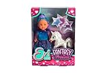 Simba Evi Love Fantasy Princess, Puppe in einem märchenhaften Kleid mit glitzerndem Einhorn, 12cm Spielpuppe, ab 3 Jahren