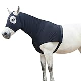 Gallopoff Halsteil Ekzem, Brustschutz Pferd Decke, Halsdecke Pferd, Schulterschutz für Pferde, Stretch Kapuze mit Reißverschluss und Vollgesicht Halsabdeckung