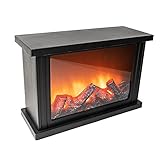 Ideen mit Herz LED-Kamin | Deko Kaminfeuer | elektrisch | batteriebetrieben | ohne Heizung | realistischer Feuer-/Flammen-Effekt | 30 x 11,5 x 20cm | mit Timer-Funktion (6 Stunden AN | 18 Stunden AUS)