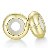 LOVANS 2 PCS 925 Sterling Silber Gummi Spacer Stopper für Armbänder (Gold)