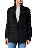 Pinko Damen Esel Mantel Long Fake Fur Kunstpelz, Z99_Schwarz Limousine, M