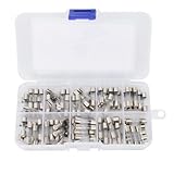 10 Werte 100 Stück Feinsicherung Sortiment,250V 0.2A 0.5A 1A 2A 3A 5A 6A 8A 10A 15A,5x20 MM Sicherung,Sicherungen,Feinsicherung Träge,Schmelzsicherung,Traege Glassicherung