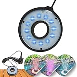 Mauk® Universal LED Ring für Teichpumpen | Farbmodus mit 7 Farben | 5m Kabel | IPX8 | Wasserdicht bis 1,5m Eintauchtiefe | Beleuchtung Komplettset mit Netzstecker