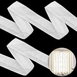 Gardinenband,Kräuselband,30M X 2.5CM Gardinenband Universalband Polyester Reihband Vorhang Faltenband,Gardinen Kräuselband zum Aufnähen,Gardinen Überschrift Band für Gardine Haken - Weiß