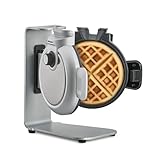 CASO WaffleUp - vertikales Waffeleisen, Testurteil: Sehr Gut, belgisches Waffeleisen,Belgische Waffeln, 5 Bräunungsstufen, 2-fache Antihaftbeschichtung, Silber