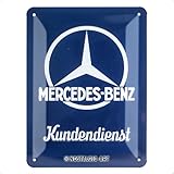 Nostalgic-Art Retro Blechschild, 15 x 20 cm, Mercedes-Benz – Kundendienst – Geschenk-Idee für Mercedes-Benz Fans, Original Lizenzprodukt (OLP), aus Metall, Vintage Design, Blechschilder Sprüche
