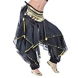 BellyLady Bauchtanz-Haremshose, Tribal-Hose, arabisch, Halloween, Schwarz