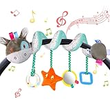 Vicloon Activity-Spirale Spielzeug, Kinderbett Spiralspielzeug, Babyschale Spielzeug Aufhängen an Babyschale, Wiege, Für Babys und Kleinkindern ab 0+ Monaten - Reise Aktivität Spielzeug(Esel)