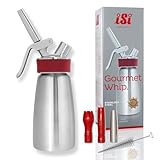 ISI Sahnespender 250 ml, Gourmet Whip Plus, 0.25 Liter, aus hochwertigem Edelstahl, Betrieb mit ISI Sahnekapseln, für Sahne, warme und kalte Saucen, Suppen, Espumas und Desserts, 140301