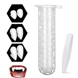 3 Paar Vampirzähne mit Klebstoff, Halloween-Party-Reißzähne, Werwolf Cosplay Horror-Gebissprothesen Vampir-Gebiss Requisiten Horror-Party-Geschenke