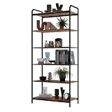 Lenmar, Regal, BS 6 80 Bücherregal, Standregal, Aufbewahrungsregal mit 6 Ebenen, Industriedesign, für Wohnzimmer, Büro, Arbeitszimmer und Flur, Stahlrahmen, 187 x 80 x 30 cm (187 x 80 x 30 cm)