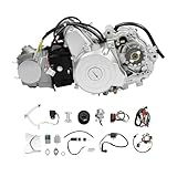 125ccm 4-Takt Engine Motor, pocket bike motor, Halbautomatischer motorik,Elektrischer Start 3+1 Rückwärts, luftgekühlt Einzylinder-Viertaktmotor, mit Luftfilter, Für ATV Go-Kart Dirt Bike Pit Bike