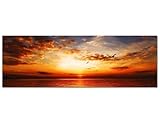 PANORAMA BILD in 150x50cm TOP Bilder! (Sonnenuntergang Panorama am Mittelmeer) Wandbild xxl günstig & modern ART PRINT Wandbilder Bilder EXKLUSIVES Fotowandbild auf Leinwand und Keilrahmen Bild Leinwandbild Fotodruck modern Zeitlos Stilvoll wie ein Gemälde Ausführung schöner Kunstdruck auf echter Leinwand als Wandbild mit Rahmen. Preiswerter als Ölbild Gemälde Foto Poster Plakat mit Bilderrahmen.