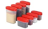 SIGNORA WARE Premium Gewürzboxen Aufbewahrungsboxen für Gewürze in groß und klein mit praktischen Streuer aus BPA-Freiem Plastik luftdichtes Vorratsdosen Set für die Küche - 8er Pack