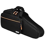 Vaguelly Altsaxophon Koffer Oxford Wasserdicht Saxophon Tasche Gigbag Rucksack mit 18mm Polsterung, Schultergurt, Außentasche, Saxophon Tragetasche Leichtkoffer, schwarz