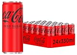 Coca-Cola Zero Sugar - koffeinhaltiges Erfrischungsgetränk mit originalem Coca-Cola-Geschmack - null Zucker und ohne Kalorien - in stylischen Dosen (24 x 330 ml)