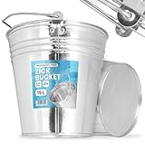 Eimer 15L Metalleimer Wassereimer Zinkeimer Blecheimer Verzinkt Baueimer Garteneimer Zink Stahl Blech Garten Robuster Bauarbeiten Putzeimer Qualität Baugewerbe