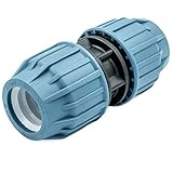 Polypropylen-Gerade Kupplung für PE-Rohr 25 mm - Klemmverbinder für Trinkwasser - Kupplung, 16 Bar, Zert. DVGW/KIWA/WRAS