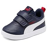 Puma Unisex Kinder Courtflex V2 V Inf Sneaker, Blau Peacoat High Risk Red, 25 EU