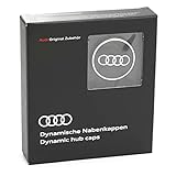 Audi 4M8071006A Dynamische Nabenkappen (4 Stück) Radnabenkappen, schwarz/Silber, 20.6 x 18.2 x 4.7 cm