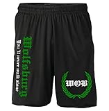 Wolfsburg Kranz Shorts | Fussball Sport Sommer Ultras Kurze Hose Sporthose (L, Schwarz Kranz M2)