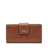 Fossil Portemonnaie für Damen Logan, Leder/Polyurethanbesatz Tab Clutch braun 17,1 cm L x 1,9 cm B x 8,9 cm H SL7830200