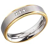 Boccia Damen-Ring Titan Diamant (0.03 ct) weiß Brillantschliff Gr. 54 (17.2) - 0134-0454