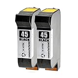 2 Logic-Seek Tintenpatronen kompatibel mit HP 45 51645AE - 2X Schwarz