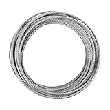 Drahtseil 5mm Set, 7 x 7 Stahlseil Edelstahlseil, 20m / 65.6ft Hochleistungs Edelstahlseil Seil Draht, 881lbs(400kg) Bärenladekapazität / 2204lbs(1000kg) Maximale für Zaun, Wäscheleine