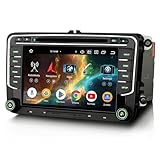 GONFEN 4GB+64GB Acht-Kern Android 14 DAB+ Autoradio Für VW Caddy Passat B6 Golf 5 Golf 6 Tiguan Touran Jetta SEAT Skoda Octavia mit GPS Navigation Wireless CarPlay Android AUTO DSP WiFi BT 5.0 OPS DVD