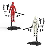 T13 Action Figure, 2 Stück T13 Action Figures 3D-Druck von Beweglichen Figuren mit Mehreren Gelenken, Roboter-Actionfigur, Desktop-Dekorationen (A)