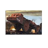 ZLQYHW Poster des Zweiten Weltkriegs Militärfahrzeug, Krupp Raumer S (Selbstrantrieb), Schweres Minensuchgerät, dekorative Leinwand, Familie, Schlafzimmer, Kunstwerk, Bild, Gemälde, 50 x 75 cm