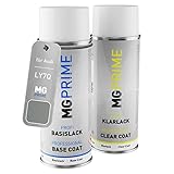 MG PRIME Autolack Sprühdosen Set für Audi LY7Q / Y7Q / 4A Atlasgrau Metallic/Atlas Grey Metallic Basislack Klarlack Spraydose 400ml