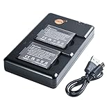 DMW-BCM13E BCM13 BCM13PP (2 Stück) Wiederaufladbarer Akku Ersatzakku und Dual Ladegerät Kompatibel mit Panasonic DMC-FT5 LUMIX TZ- und FT-Modelle usw